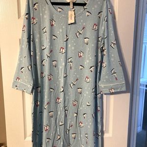 NWT SOMA Nighty! Baby blue with ice skates ⛸ and stars! Size XL
